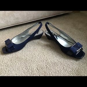 Navy sling backs by Anne Klein